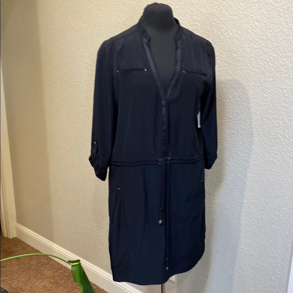 NWT Adrianna Papell Black Shirt Dress with POCKETS